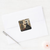 Victoriaans gotische kerst vierkante sticker (Envelop)