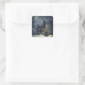 Victoriaans gotische kerst vierkante sticker (Tas)