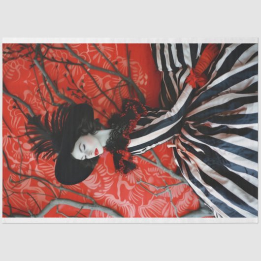 Victoriaans gotische Mode decoupage Tissuepapier (Voorkant)