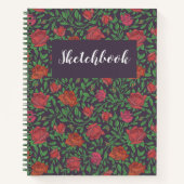 Victoriaans Gotische Perfecte Rode Fuchsia Rozen S Notitieboek (Voorkant)