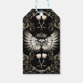 Victoriaans Gotische Romance Schedel Wings & Wit F Cadeaulabel (Achterkant)