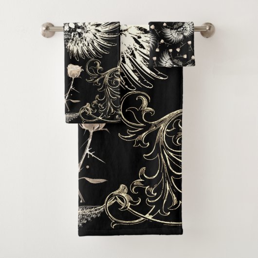 Victoriaans gotische Romance Schuilvleugels en wit Bad Handdoek (Insitu)