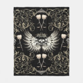 Victoriaans gotische Romance Schuilvleugels en wit Fleece Deken (Voorkant)