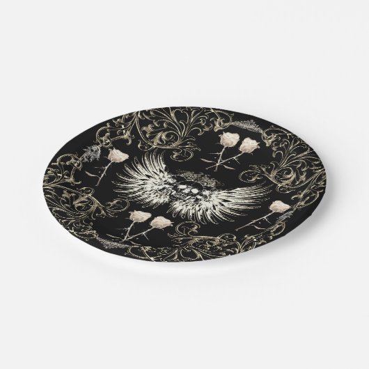 Victoriaans gotische Romance Schuilvleugels en wit Papieren Bordje (Gekanteld)