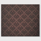  Victoriaans Gotische Rozen Damask Shabby Cadeaupapier (Vlak)