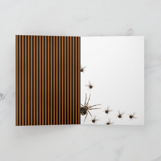 Victoriaans Gotische schedel Damask Halloween Kaart (Binnen)