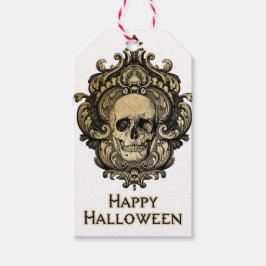Victoriaans Gotische schedel Halloween Gift Label Cadeaulabel