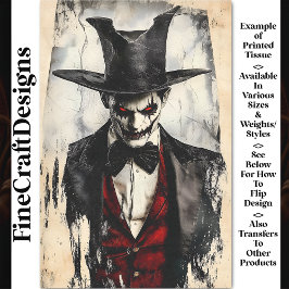 Victoriaans gotische sinistere schurk BB6 Decoupag Tissuepapier