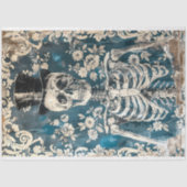 Victoriaans Gotische Skelet Schedel Decoupage Tissuepapier (Voorkant)