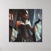 Victoriaans gotische steampunk elegante dame canvas afdruk (Voorkant)