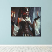 Victoriaans gotische steampunk elegante dame canvas afdruk (Insitu (Houten vloer))