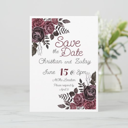  Victoriaans gotische stijl Save the Date Kaart (Staand voorkant)