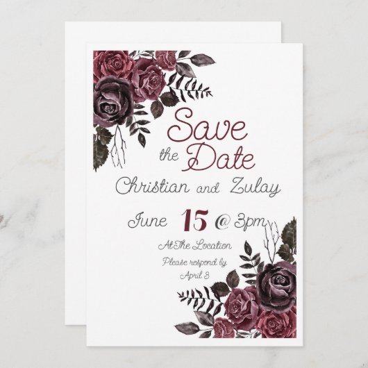  Victoriaans gotische stijl Save the Date Kaart (Voorkant / Achterkant)