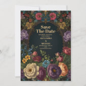 Victoriaans Gotische Tuin Bloemen Bruiloft Save The Date (Voorkant)
