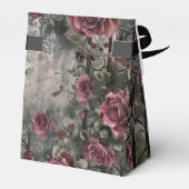 Victoriaans Gotische Tuin Rozen Patroon Bedankdoosjes (Achterkant)