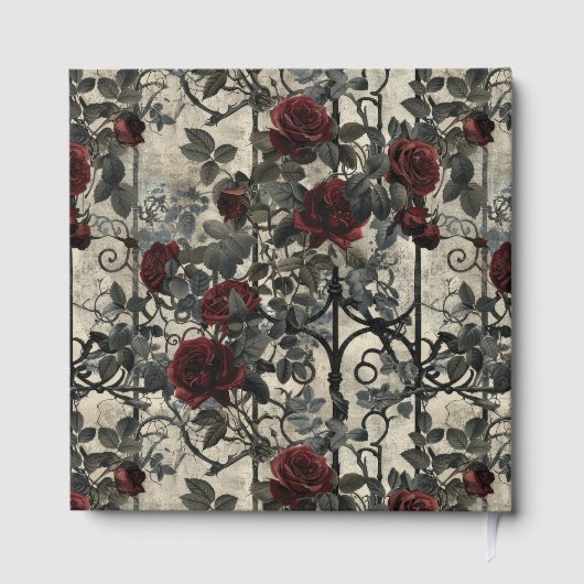 Victoriaans Gotische Tuin Rozen Patroon Gastenboek (Achterkant)