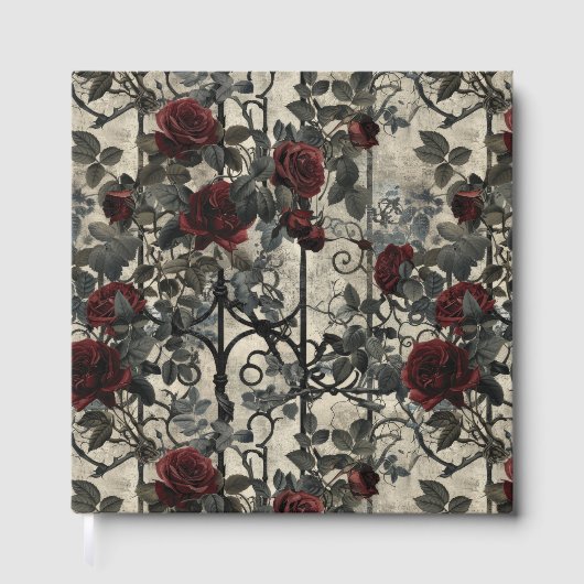 Victoriaans Gotische Tuin Rozen Patroon Gastenboek (Voorkant)