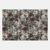 Victoriaans Gotische Tuin Rozen Patroon Inpakpapier Vel (Voorkant)