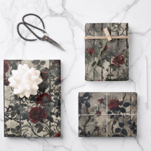 Victoriaans Gotische Tuin Rozen Patroon Inpakpapier Vel