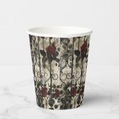Victoriaans Gotische Tuin Rozen Patroon Papieren Bekers (Rechts)