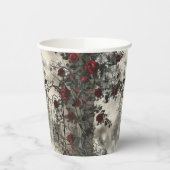 Victoriaans Gotische Tuin Rozen Patroon Papieren Bekers (Links)