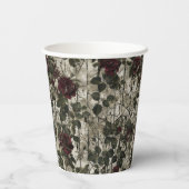 Victoriaans Gotische Tuin Rozen Patroon Papieren Bekers (Achterkant)