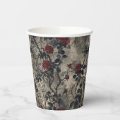 Victoriaans Gotische Tuin Rozen Patroon Papieren Bekers (Links)