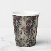 Victoriaans Gotische Tuin Rozen Patroon Papieren Bekers (Rechts)