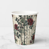 Victoriaans Gotische Tuin Rozen Patroon Papieren Bekers (Achterkant)