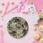 Victoriaans Gotische Tuin Rozen Patroon Papieren Bordje (Feest)