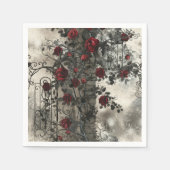 Victoriaans Gotische Tuin Rozen Patroon Servet (Voorkant)