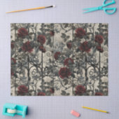 Victoriaans Gotische Tuin Rozen Patroon Tissuepapier (Craft)