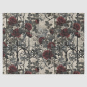 Victoriaans Gotische Tuin Rozen Patroon Tissuepapier (Voorkant)