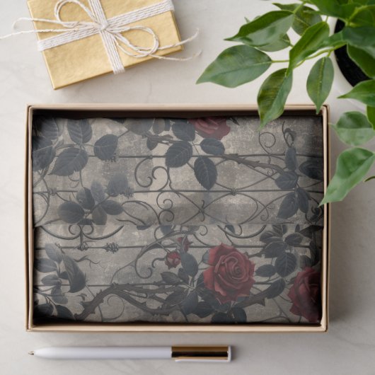 Victoriaans Gotische Tuin Rozen Patroon Tissuepapier (Geschenk)