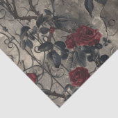 Victoriaans Gotische Tuin Rozen Patroon Tissuepapier (Detail)