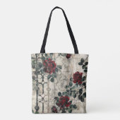 Victoriaans Gotische Tuin Rozen Patroon Tote Bag (Achterkant)
