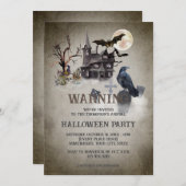 Victoriaans Gotische Vampier Halloween Feest Kaart (Voorkant / Achterkant)