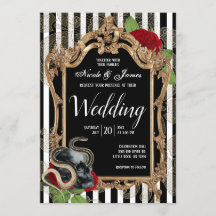 Victoriaans gotische zwarte streep bruiloft