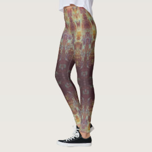Victoriaans goud en paars patroon leggings