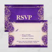 Victoriaans: goud en Paarse RSVP (Voorkant / Achterkant)