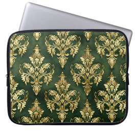 Victoriaans goud op smaragd laptop sleeve