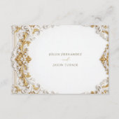 Victoriaans goud & wit barok RSVP met QR-code Informatiekaartje (Achterkant)