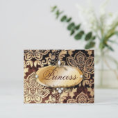 Victoriaans gouden chocolade bruine vodder briefkaart (Staand voorkant)