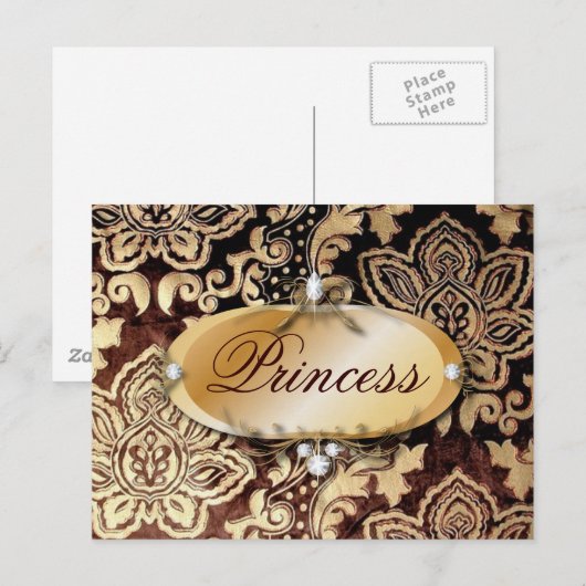 Victoriaans gouden chocolade bruine vodder briefkaart (Voorkant / Achterkant)