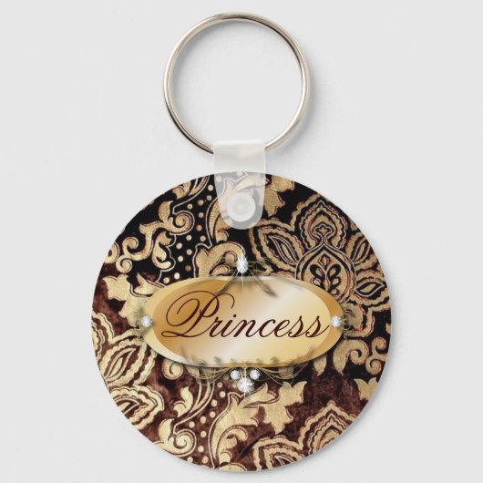 Victoriaans gouden chocolade bruine vodder sleutelhanger (Voorkant)