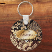 Victoriaans gouden chocolade bruine vodder sleutelhanger (Voorkant)