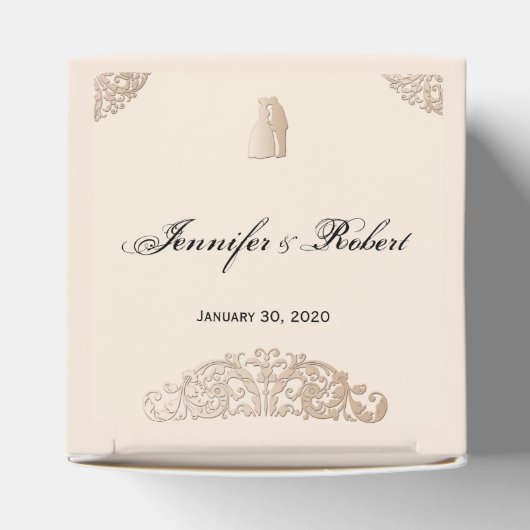 Victoriaans gouden filigraan bruiloft bedankdoosjes (Bovenkant)