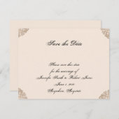 Victoriaans gouden filigraan bruiloft opslaan van  save the date (Voorkant / Achterkant)