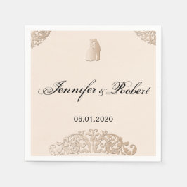 Victoriaans gouden filigraan bruiloft servet