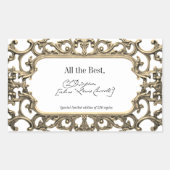 Victoriaans Gouden Handtekening Auteur BookPlate S Rechthoekige Sticker (Voorkant)